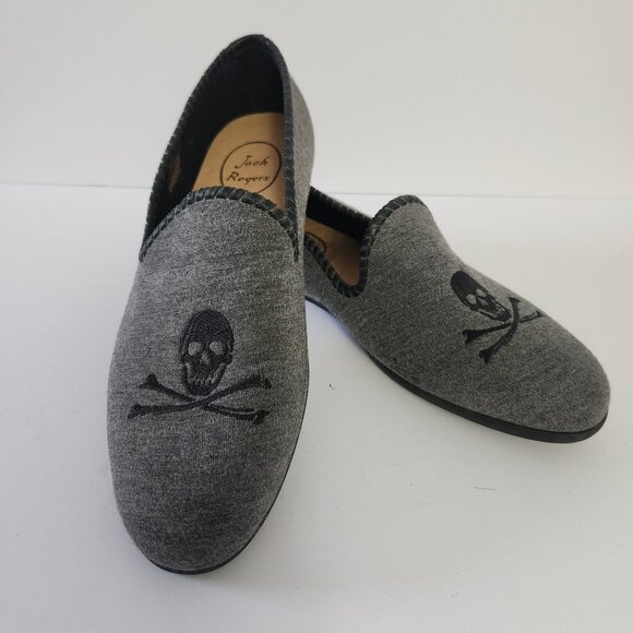Jack Rogers Other - Jack Rogers Roy Skull Crossbones Gray Loafers 9.5